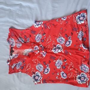Womens flower red top